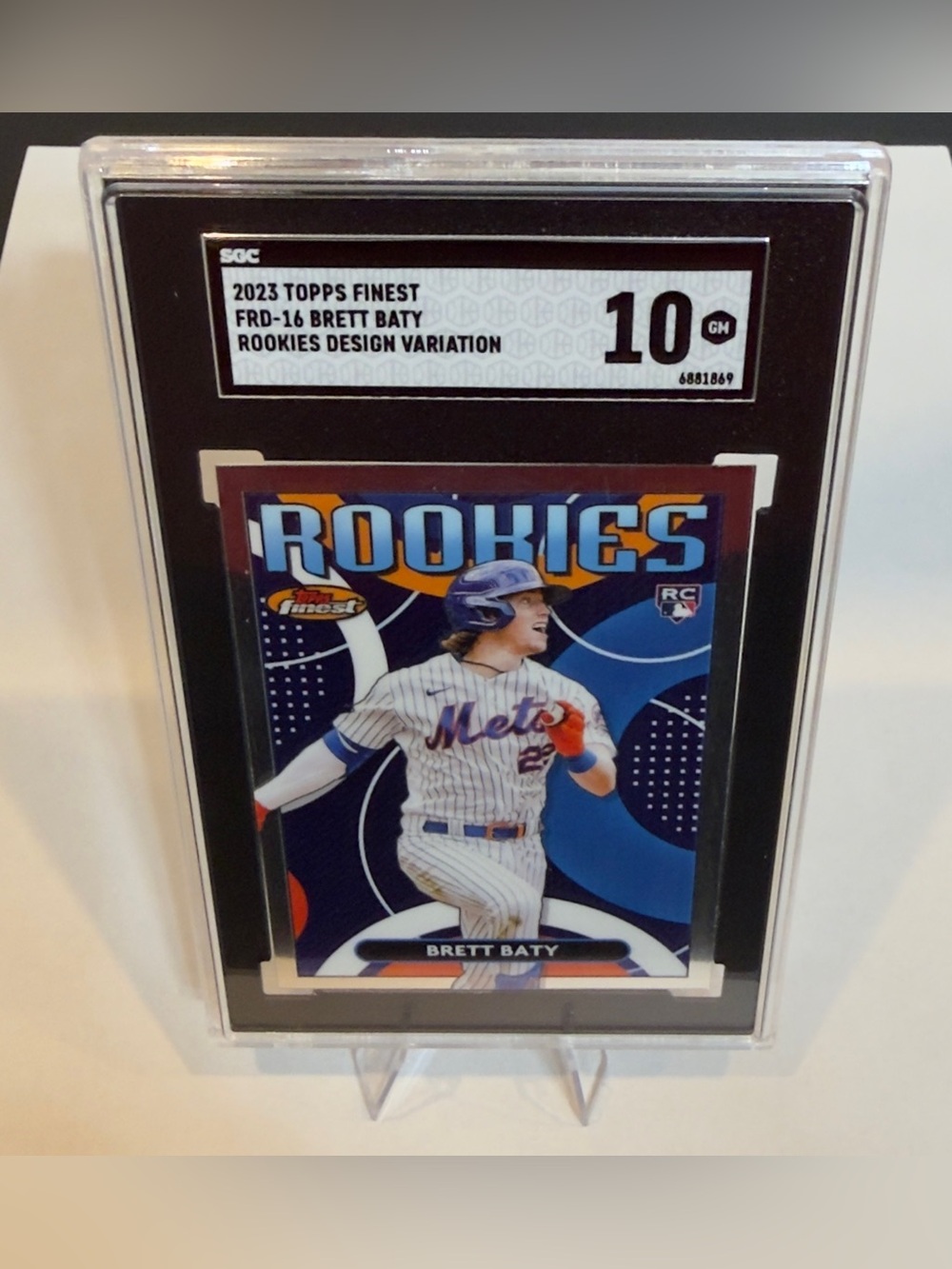 2023 Topps Finest  FRD-16 Brett Baty Rookies Design Variation SGC10 cert 6881889